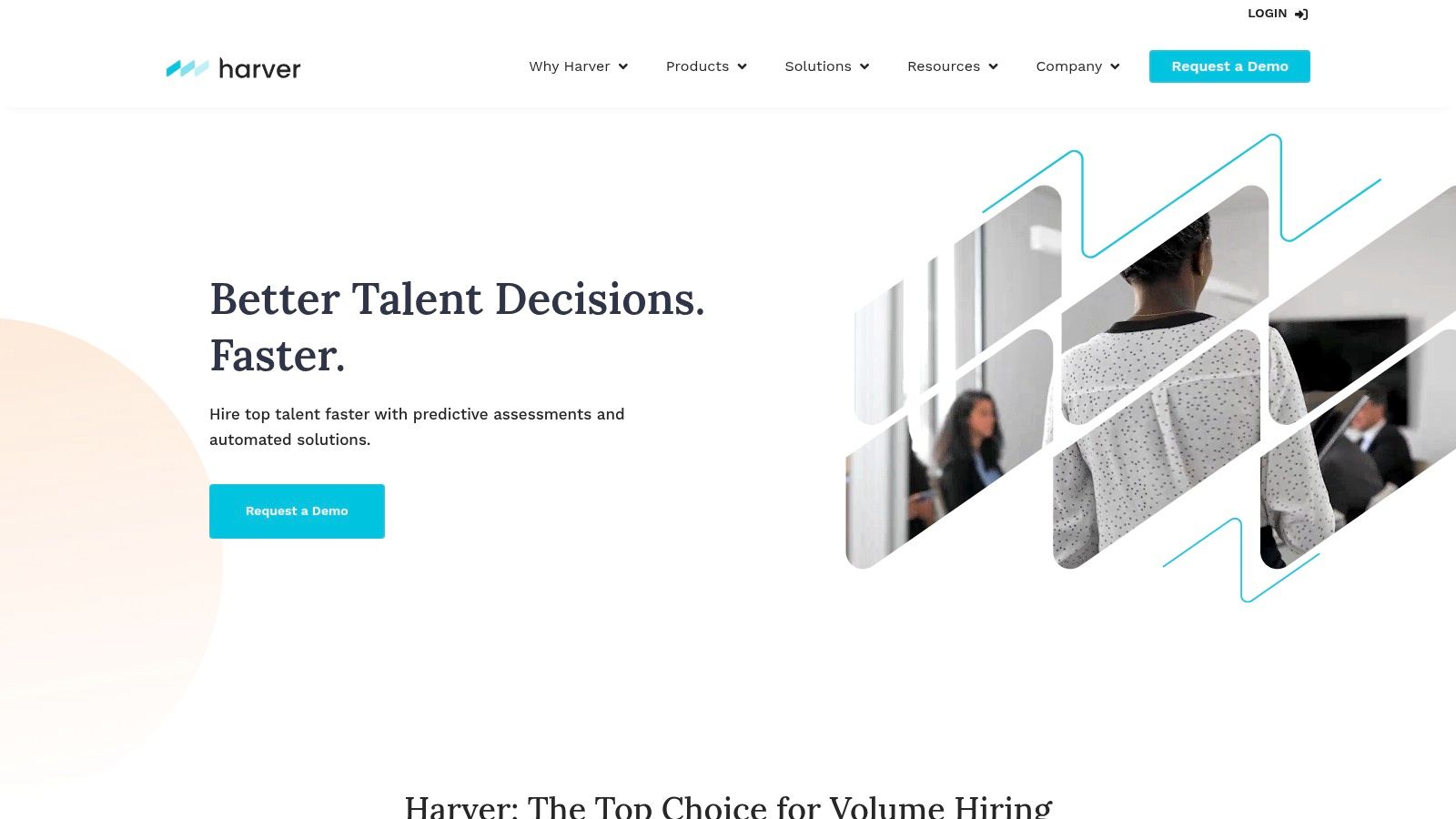 AI tools for recruiters showing the Harver recruitment platform dashboard