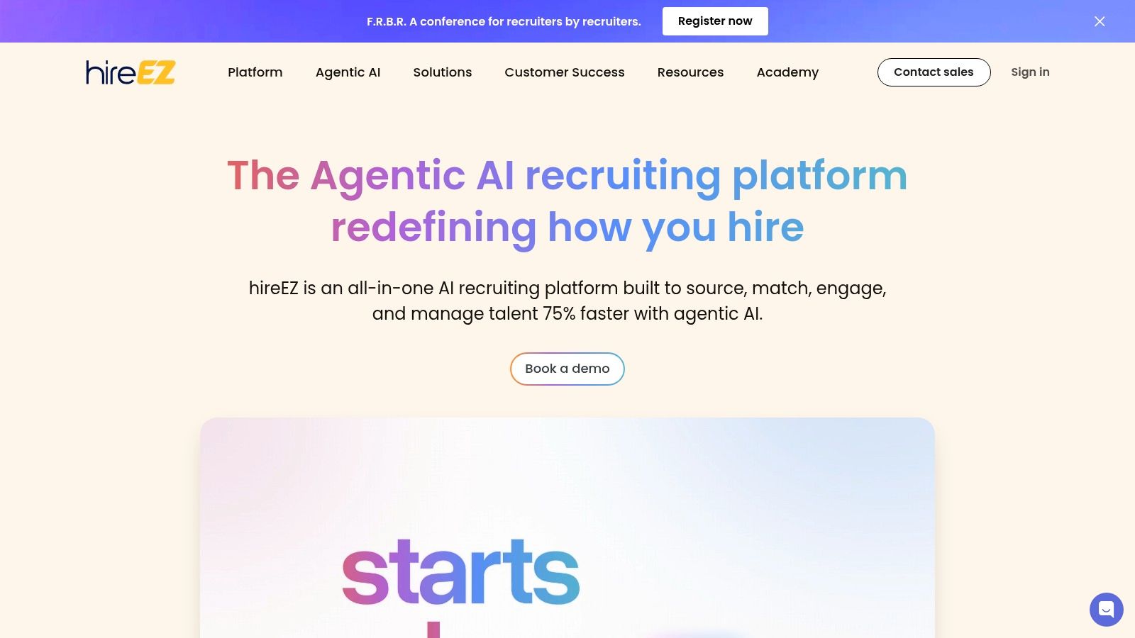 hireEZ candidate sourcing tools platform showing a candidate profile with skills and contact information