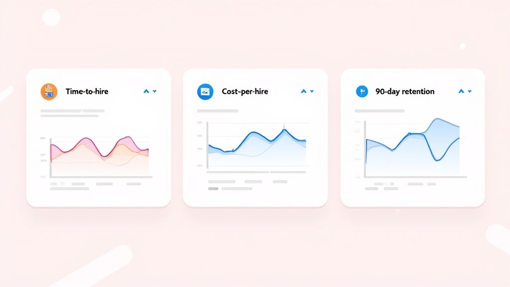 Applicant tracking systems for small companies showing a dashboard with key metrics