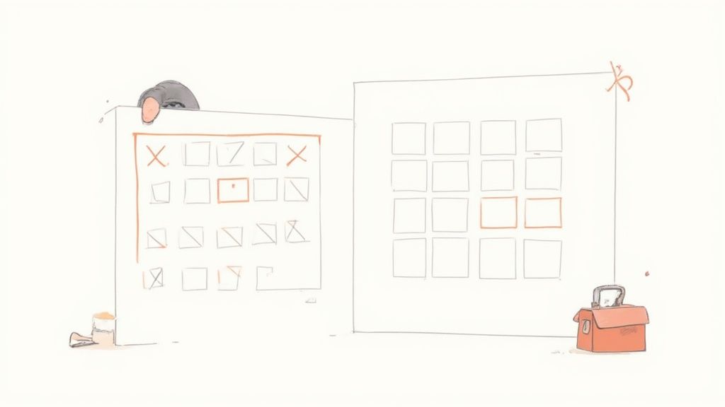 Illustration of a balanced work schedule with calendar icons showing a 9/80 work schedule layout.