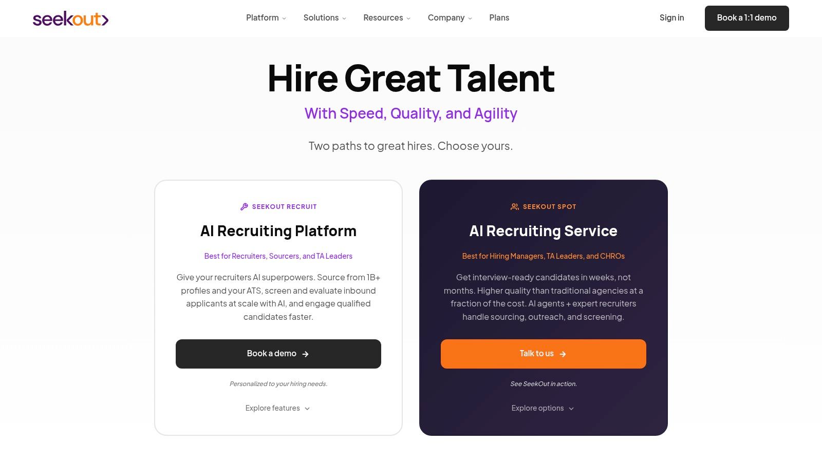 top recruiting apps featuring SeekOut's AI interface